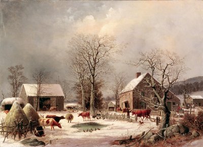 Gospodarstwo w zimie autorstwa George Henry Durrie