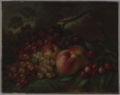 Brzoskwinie, winogrona i wiśnie, ok. 1860-70 (olej na płótnie) autorstwa George Henry Hall