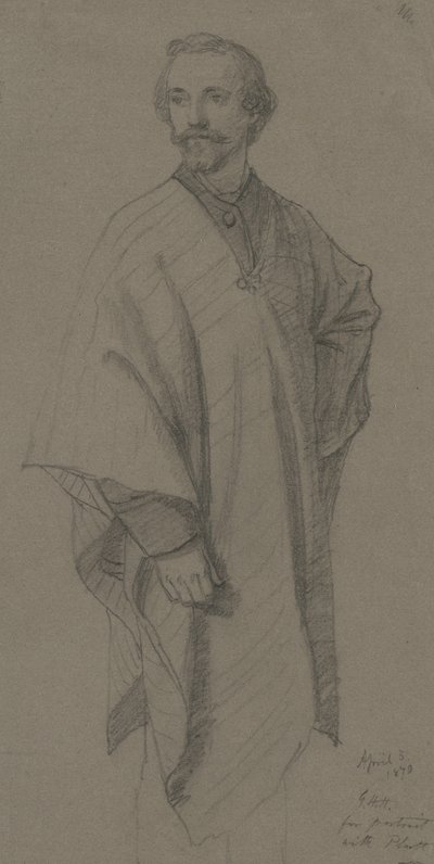 Autoportret, 1870 (grafit na brązowym papierze tkanym) autorstwa George Henry Hall
