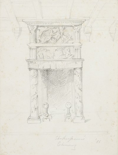 Komin Szekspira, 1866 (grafit na kremowym papierze tkanym) autorstwa George Henry Hall