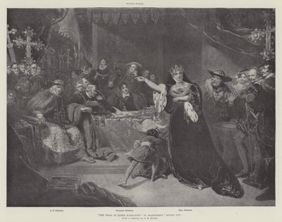Proces królowej Katarzyny w Henryku VIII Szekspira autorstwa George Henry Harlow
