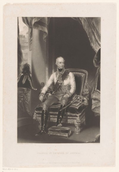 Portret Franciszka II Josefa Karela, cesarza rzymsko-niemieckiego Franciszek 1. Cesarz Austrii (tytuł na obiekcie) autorstwa George Henry Phillips