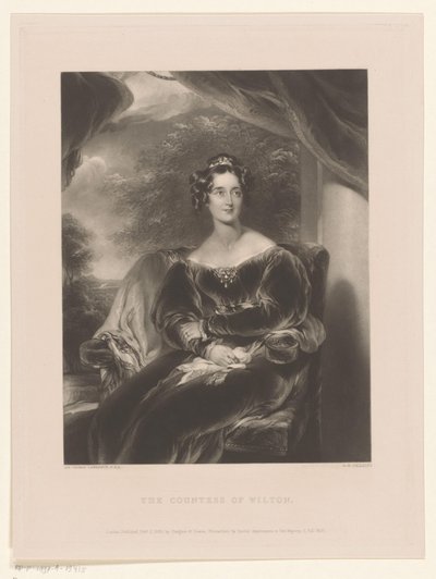 Portret van Mary Margaret Stanley Hrabina Wilton (tytuł na obiekcie) autorstwa George Henry Phillips