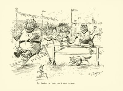 Bariera nie wytrzymała wstrząsu (litografia) autorstwa George Henry Thompson