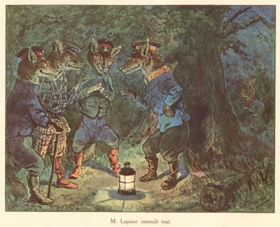 M Lapinot słyszał wszystko (kolorowa litografia) autorstwa George Henry Thompson
