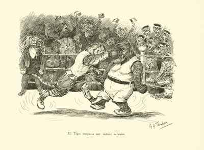 M Tigre odniosło zdecydowane zwycięstwo (litho) autorstwa George Henry Thompson