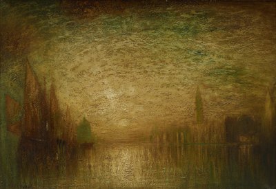 Wenecki zachód słońca, ok. 1900-19 (olej na płótnie) autorstwa George Hirst Bogert
