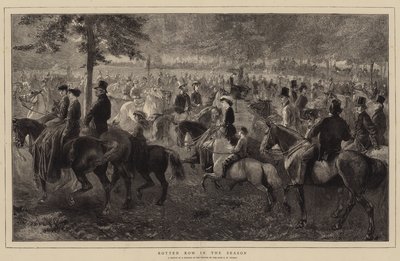Rotten Row w sezonie (grawerowanie) autorstwa George Housman (after) Thomas