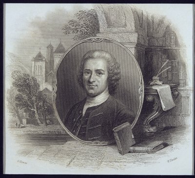 Portret Jean Jacques Rousseau (1712-78), grawerowany przez Williama Findena (1787-1852) autorstwa George Howse