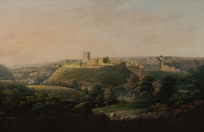 Rozległy widok na Richmond, Yorkshire (olej na płótnie) autorstwa George I Cuitt