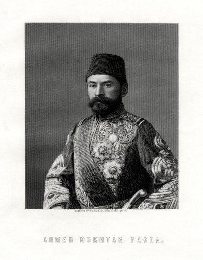 Ahmed Mukhtar Pasza, oficer armii francuskiej i Imperium Osmańskiego, XIX wiek. autorstwa George J. Stodart