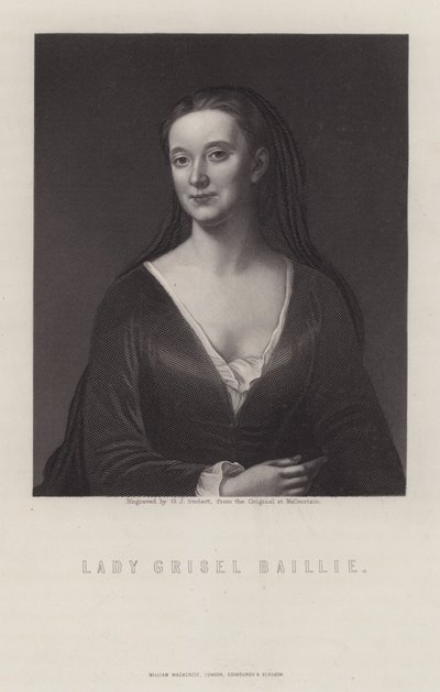 Lady Grizel Baillie, szkocka autorka tekstów (grafika) autorstwa George J. Stodart