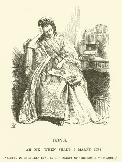Ilustracja do Ah Me! Kiedy mam się ze mną ożenić? (rytownictwo) autorstwa George John Pinwell