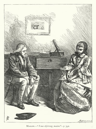 Ilustracja do She Stoops To Conquer (rycina) autorstwa George John Pinwell