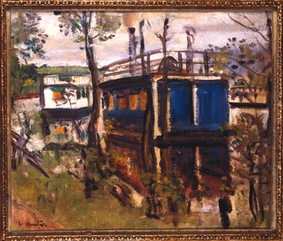 Łodzie mieszkalne, Loch Lomond autorstwa George Leslie Hunter