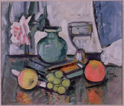 Martwa Natura, Róża i Owoce autorstwa George Leslie Hunter