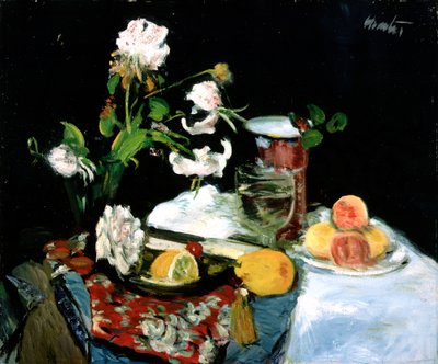 Martwa natura, ok. 1918 (olej na płótnie) autorstwa George Leslie Hunter