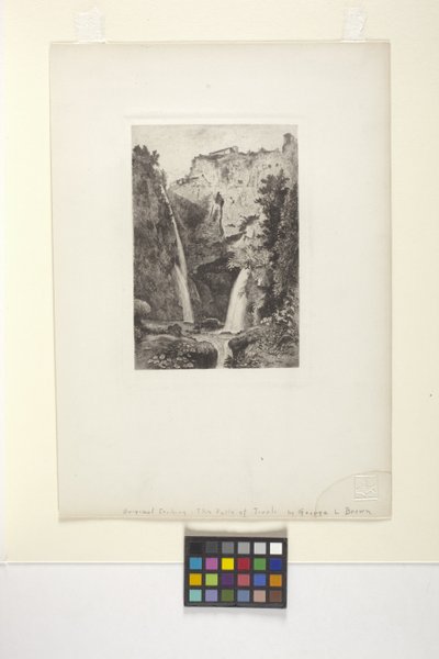 Wodospady Tivoli (atrament) autorstwa George Loring Brown