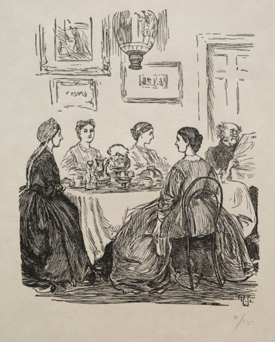Coroczne pytanie – dokąd pójdziemy, 1865. autorstwa George Louis Palmella Busson Du Maurier