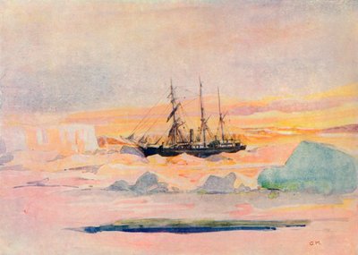 Statek Shackletonów, Nimrod, w McMurdo Sound, 1909, 1912 autorstwa George Marston