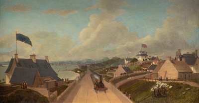 Otwarcie kolei Dundee i Arbroath, ok. 1838 (olej na płótnie) autorstwa George McGillivray