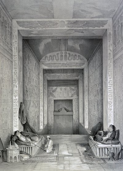 Wnętrze świątyni, Egipt, XIX w. autorstwa George Moore