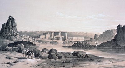 Philae, patrząc na południe, Egipt, 1843 autorstwa George Moore