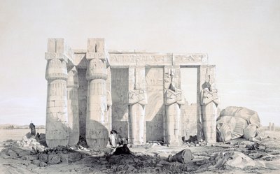 Ramseion, Luksor, Egipt, XIX w. autorstwa George Moore
