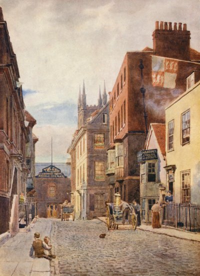 Church Street, patrząc na południe (kolorowa litografia) autorstwa George Moore Henton