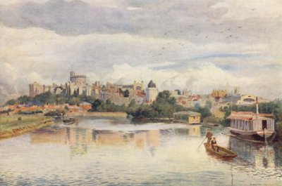 Windsor znad rzeki (kolorowa litografia) autorstwa George Moore Henton