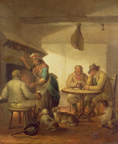 Country Folk By An Inn Fire, 1796 autorstwa George Morland