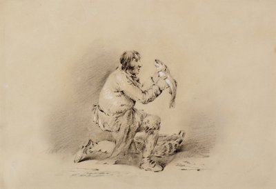 Rybak trzymający rybę autorstwa George Morland