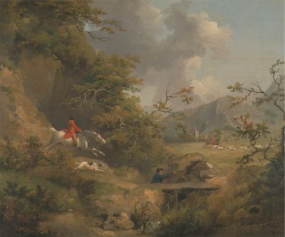 Caça à raposa em Hilly Countrypolish autorstwa George Morland
