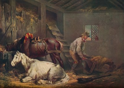 Konie w stajni, 1791 autorstwa George Morland
