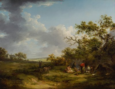 Pejzaż z cygańskim obozowiskiem (olej na płótnie) autorstwa George Morland
