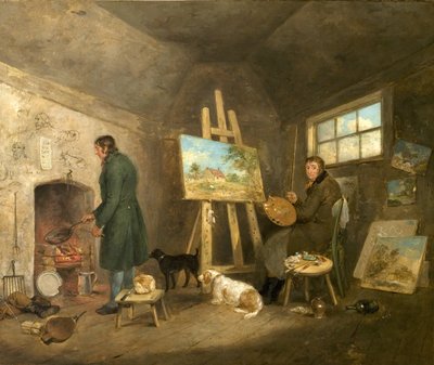 Artysta w swojej pracowni i jego człowiek Gibbs, 1802 autorstwa George Morland