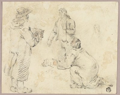 Trzech mężczyzn z psami autorstwa George Morland