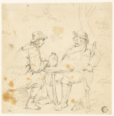 Dwóch mężczyzn przy stole autorstwa George Morland