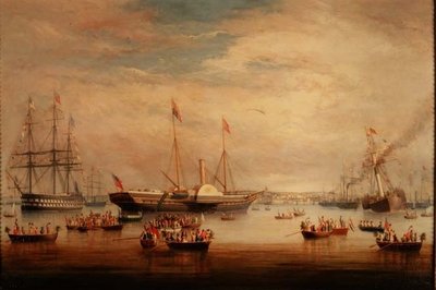Królewski jacht „Victoria & Albert” w Anchor off Cork autorstwa George Mounsey Wheatley Atkinson