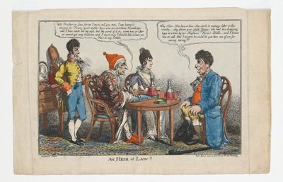 Dziedzic w prawie !!!, odbitka wykonana przez Charlesa Williamsa, 1808 (rycina ręcznie kolorowana) autorstwa George Moutard Woodward