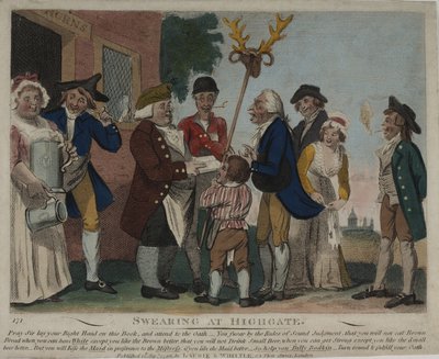 Przeklinanie w Highgate, 1796 autorstwa George Moutard Woodward