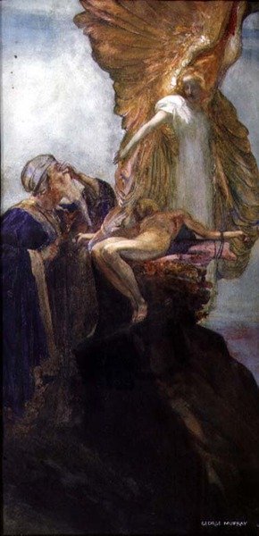 Abraham i Izaak (akwarela na papierze) autorstwa George Murray