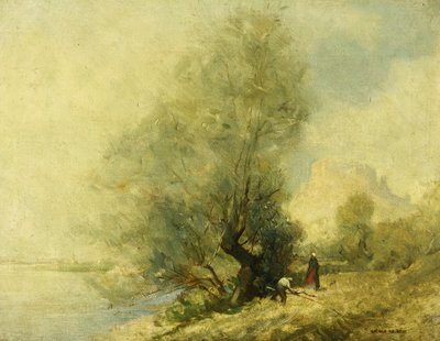 Nad Sekwaną w pobliżu Chateau Gaillard w Les Andeleys między Rouen a Paryżem autorstwa George Murray