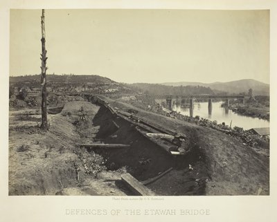 Obrony mostu Etawah, 1866. autorstwa George N. Barnard