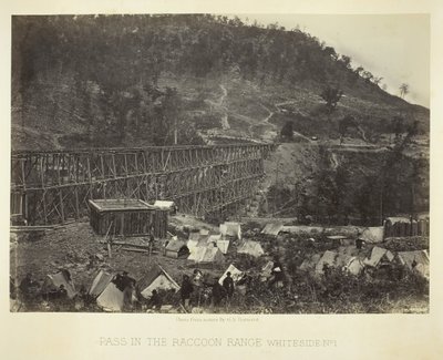 Przełęcz w Raccoon Range, Whiteside No. 1, 1864. autorstwa George N. Barnard