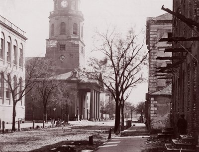 Kościół św. Michała, Charleston, SC, ca. 1864. autorstwa George N. Barnard