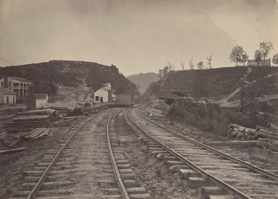Przełęcz Allatoona patrząc na północ, Georgia, lata 60. XIX wieku. autorstwa George N. Barnard