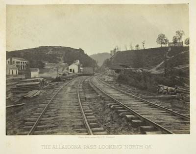 Przełęcz Allatoona, patrząc na północ, GA, 1866. autorstwa George N. Barnard