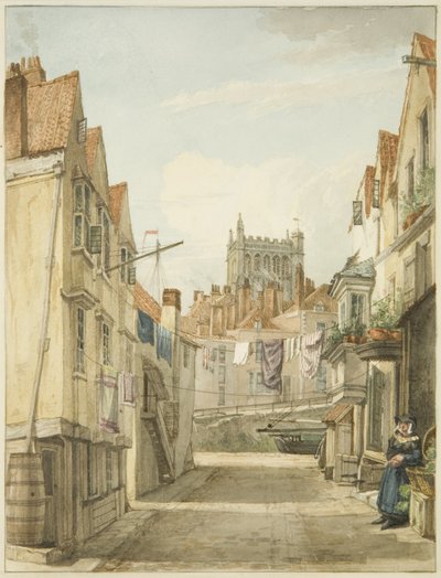 Aldersey Lane (ołówek i akwarela na papierze) autorstwa George Orleans Delamotte
