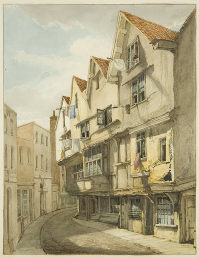 Baldwin Street (ołówek i akwarela na papierze) autorstwa George Orleans Delamotte